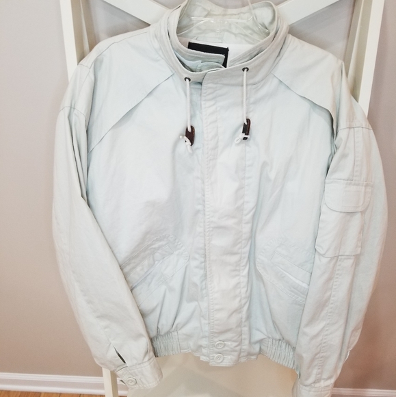 Holt Renfrew Bomber Light Khaki Jacket Medium - Picture 10 of 14